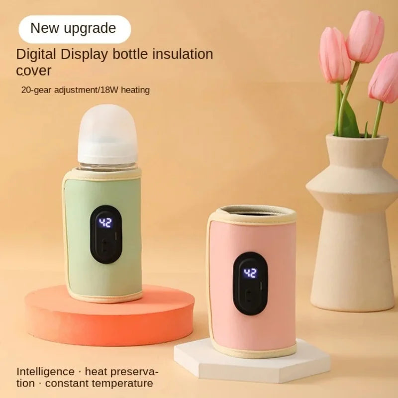 Baby Milk Warmer Baby Nursing Bottle Heater, Portable USB Bottle Warmer for Car